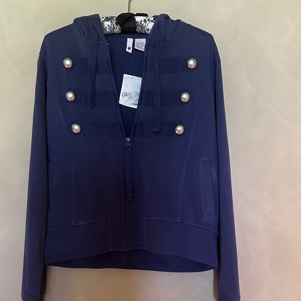 Nordstrom Stella Starr Women's Navy Blue Button-Accent Jacket NWT